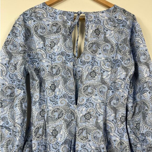 New Sokie Collective Long Sleeve Mini Dress in Blue Paisley Women's Size M - Picture 5 of 10